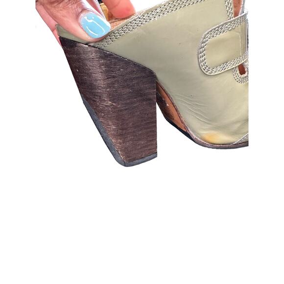 Dries Van Noten Green Buckle Patent Leather Forest Slip On Mules Size 7 1/2 - Picture 8 of 12